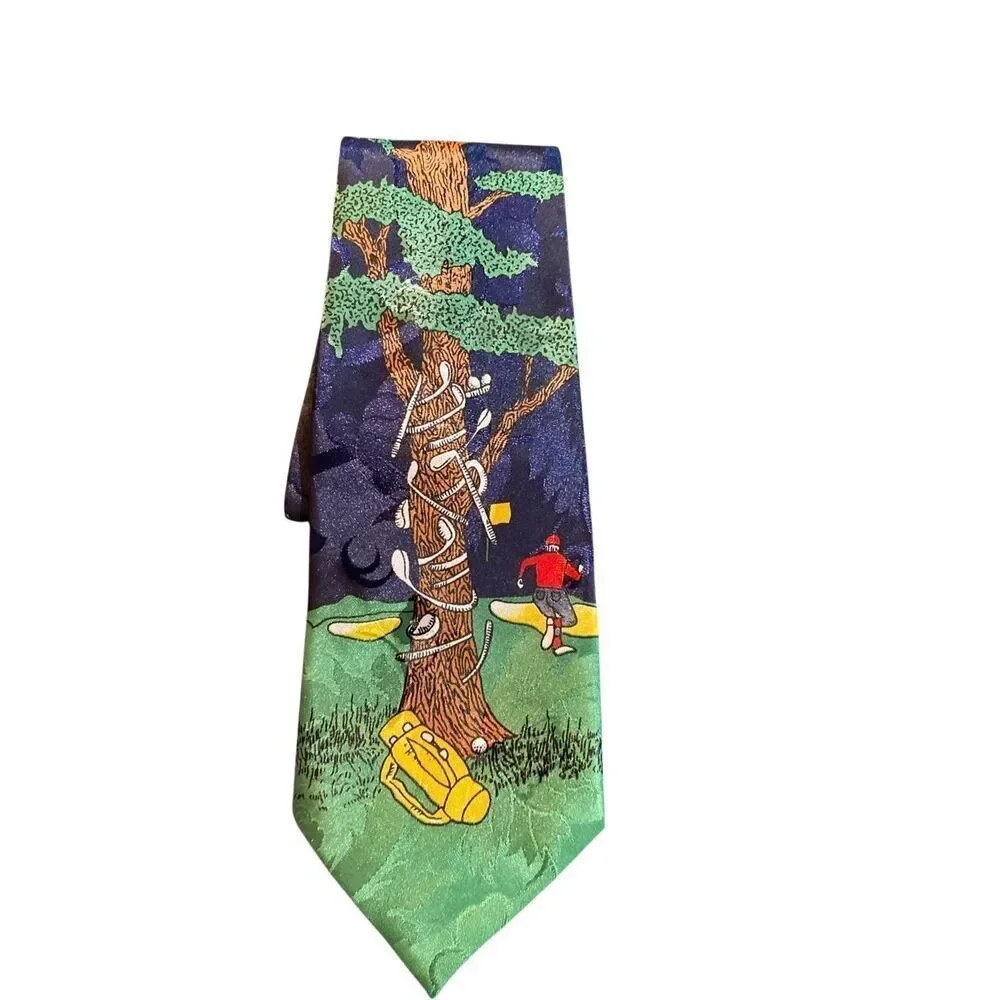 A. Rogers, golf novelty, theme 100 % silk funny Tie 57